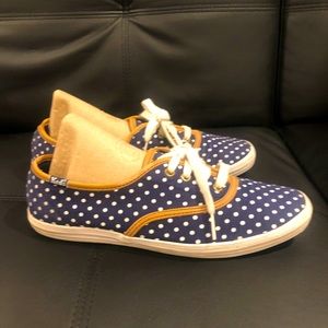 KEDS Blue Polkadot Comfort Canvas Shoes Size 8